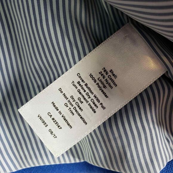 Talbots Blazer Jacket Womens Size 10 Stretch Knit Button Blue Lined Aberdeen - Picture 8 of 9